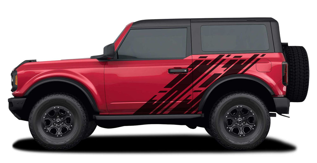 2021-2024 Ford Bronco Stripes DITHER Side Body Door Accent Decals Vinyl Graphics Kits 3M