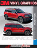 2021 2022 2023 2024 Ford Bronco Sport TRADITIONS Side Body Stripes Upper Door Accent Decals Vinyl Graphics Kits 3M