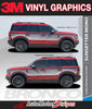 2021 2022 2023 2024 Ford Bronco Sport SUNSETTER DIGITAL MONO Side Body Door Vinyl Graphics with Hood Stripes Decals Kit