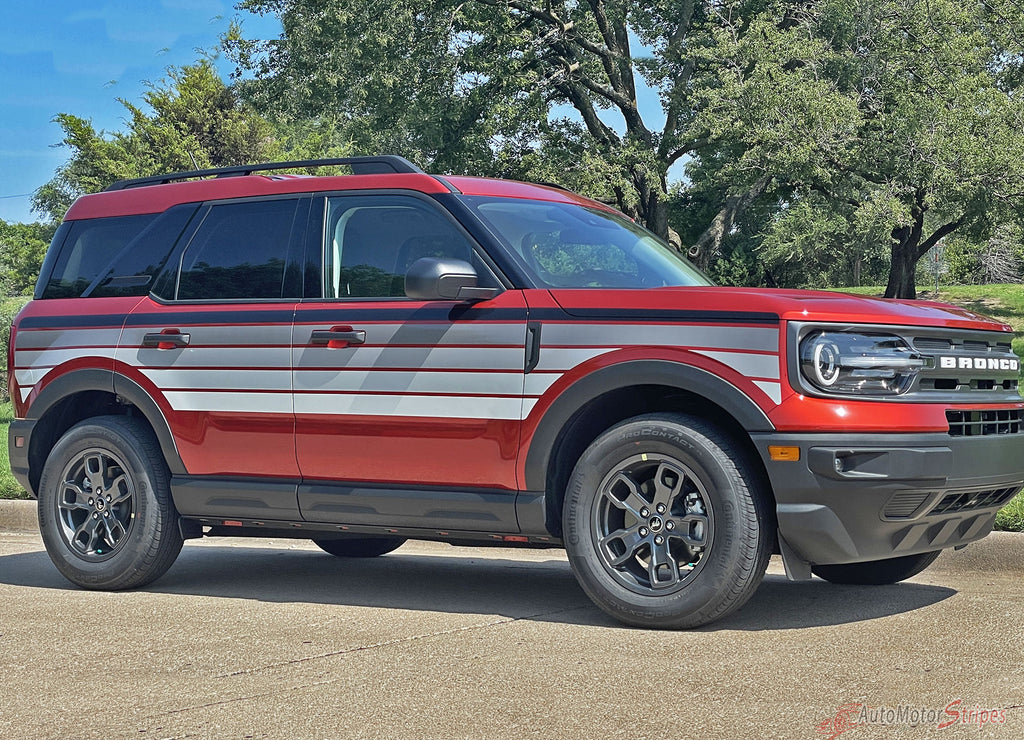 2021-2024 Ford Bronco Sport SUNSETTER DIGITAL MONO Side Body Door Vinyl Graphics with Hood Stripes Decals Kit