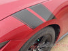 View of 2024-2025 Ford Mustang Hood to Fender Stripes PONY DOUBLE BAR Hood Decals Vinyl Graphics 3M