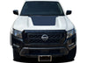 Front view 2022-2024 Nissan Frontier Hood Graphic Vinyl Stripes Decals Kit