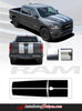 Detailed view of 2019-2025 Dodge Ram Racing Stripes Rally Hood Tailgate Truck Decals Vinyl Graphic 3M Stripe Package