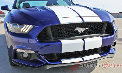 2015-2017 Ford Mustang Racing Stripes Hood Decals STALLION Graphics ...